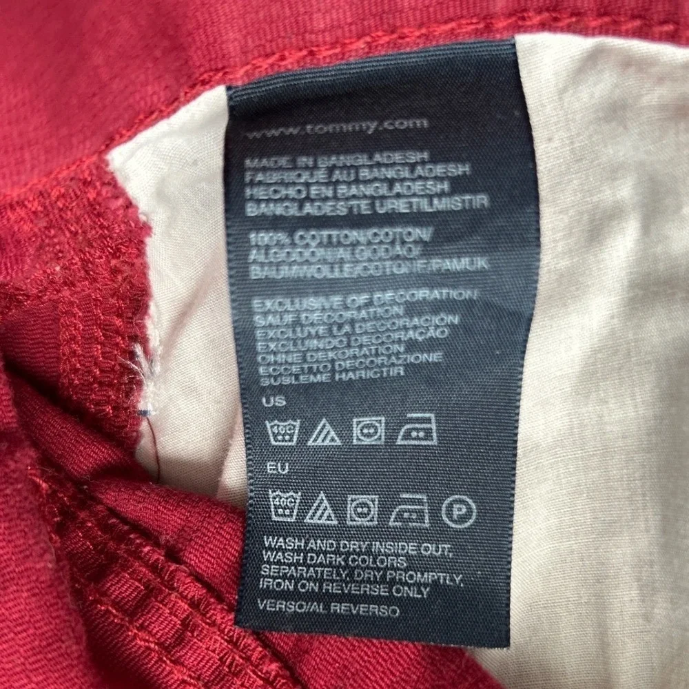 Tommy Hilfiger Men Custom Straight Red Cotton Jeans Size 29x30 Preppy Classic